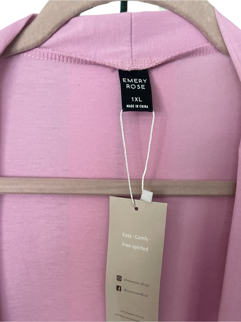 EMERY ROSE PINK LONG BUTTON CARDIGAN - Picture 4 of 5